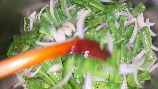 Homemade green bean dish video image