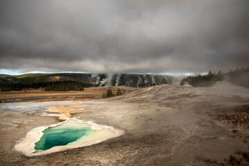 Heart spring, a hot spring of the Upper Geyser Basin, Yellowstone National Park, Wyoming