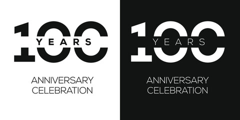 100 years anniversary celebration template, Vector illustration. - obrazy, fototapety, plakaty