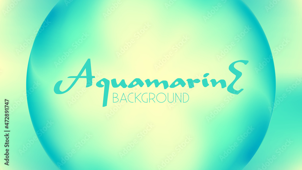 Poster Aquamarine and turquoise background with circle. Vector pattern