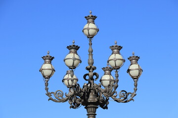 Fototapeta na wymiar St Peter's Square Iron Lamppost Close Up in Rome, Italy