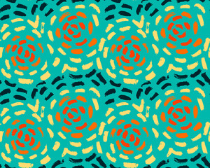 Seamless abstract pattern with hand drawn strokes. Vector ornament for backgrounds, fabrics, apps, prints and other designs