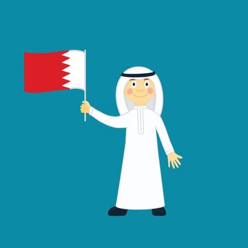 Bahrain National Day Boy with Flag