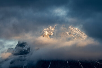 USA, Wyoming, Grand Teton National Park. Clouds over Teton Range.