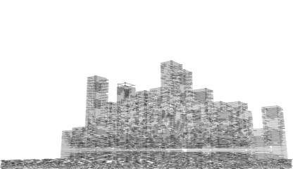 Obraz premium City concept architecture 3d illustration