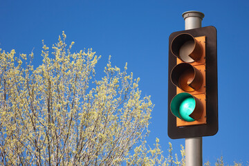 Traffic Light, Green Light, Blue Sky