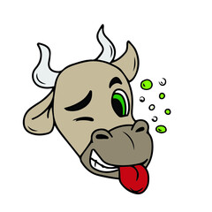Vector children's bull design for stickers,social media banners,postcards