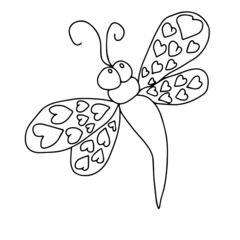 Vector children's design of dragonfly butterflies for stickers,social networks banners,postcards