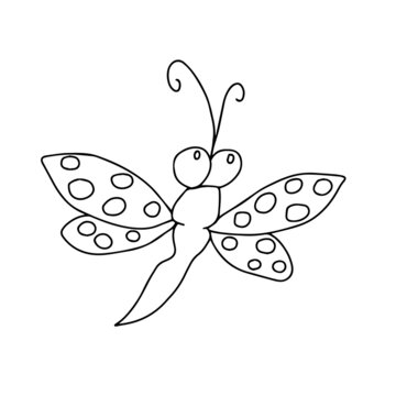 Vector children's design of dragonfly butterflies for stickers,social networks banners,postcards