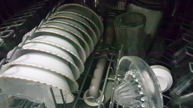 Dishes in the dishwasher video images