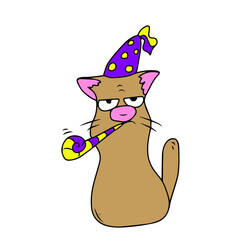 Vector children's cat design for stickers,social media banners,postcards