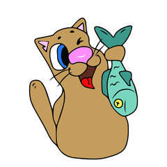 Vector children's cat design for stickers,social media banners,postcards