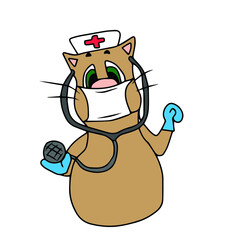 Vector children's cat design for stickers,social media banners,postcards