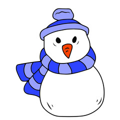 Vector children's snowman design for stickers,social media banners,postcards