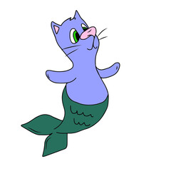 Vector children's cat design for stickers,social media banners,postcards