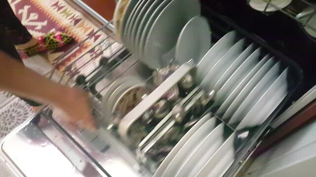 Dishes in the dishwasher video images