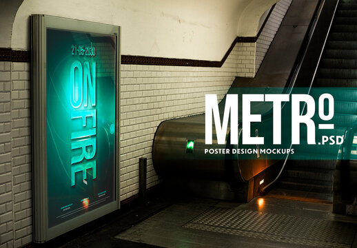 Metro Poster Design Mockup