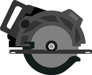 Circular saw, electric saw, transparent background