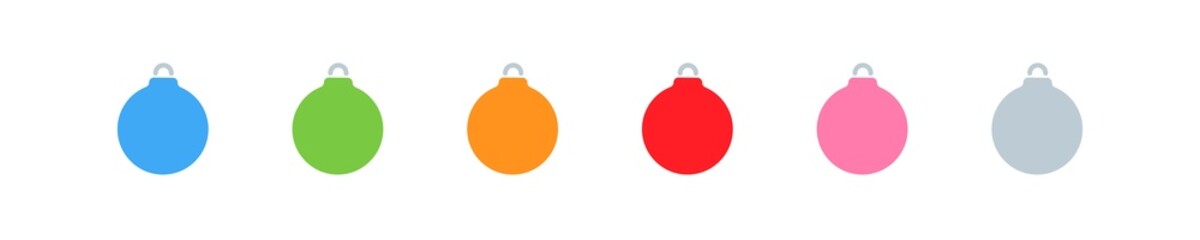 Christmas ball icon. Xmas bauble shape. Holiday tree decor in vector flat