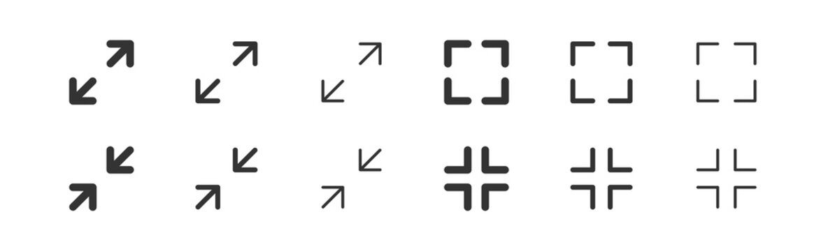 Full screen icon. Page size line symbol. Fullscreen button sign. Maximize in vector flat