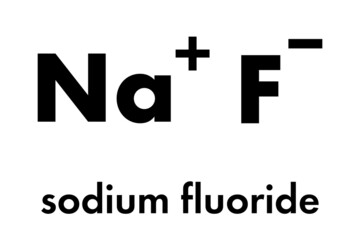 Fototapeta premium Sodium fluoride salt, chemical structure. Skeletal formula.