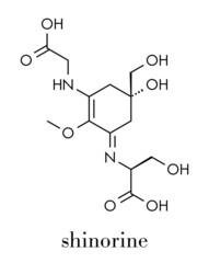 Fototapeta na wymiar Shinorine sunscreen molecule. Skeletal formula.