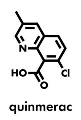 Quinmerac herbicide molecule. Skeletal formula.
