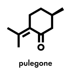 Pulegone molecule. Skeletal formula.