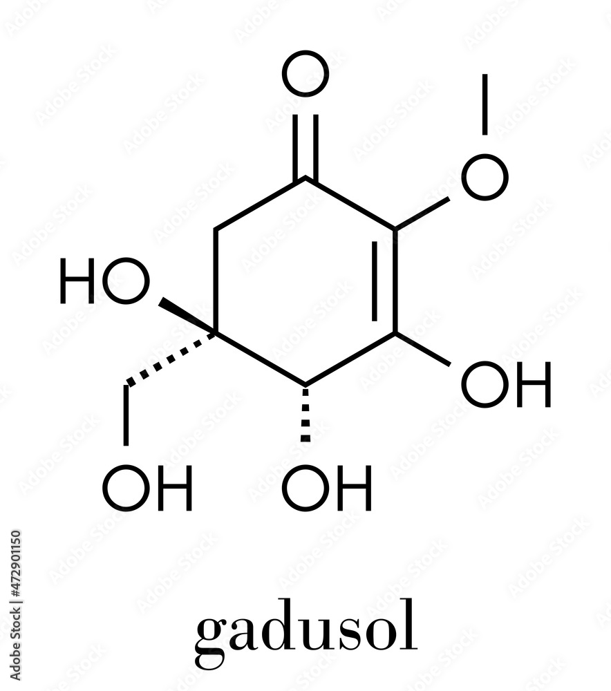 Poster gadusol fish sunscreen molecule. skeletal formula.