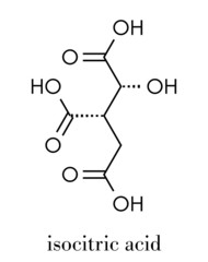 Isocitric acid molecule. Skeletal formula.