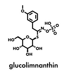Glucolimnanthin herbal molecule. Skeletal formula.
