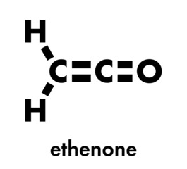 Ethenone or ketene molecule. Skeletal formula.