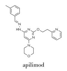 Apilimod drug molecule (PIKfyve inhibitor). Skeletal formula.