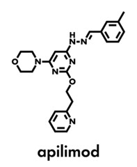 Apilimod drug molecule (PIKfyve inhibitor). Skeletal formula.