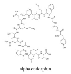 Alpha-endorphin endogenous opioid peptide molecule. Skeletal formula.