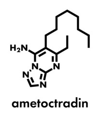Ametoctradin fungicide molecule. Skeletal formula.