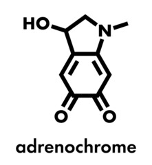 Adrenochrome molecule. Oxidation product of adrenaline. Skeletal formula.