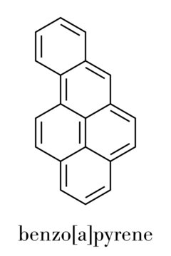 Benzo[a]pyrene (BaP) polycyclic aromatic hydrocarbon molecule. Skeletal formula.