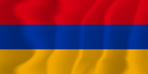 Obraz premium Armenia national flag soft waving background illustration