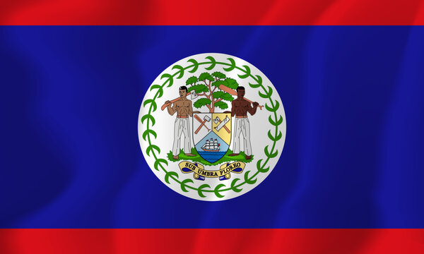 Belize national flag soft waving background illustration
