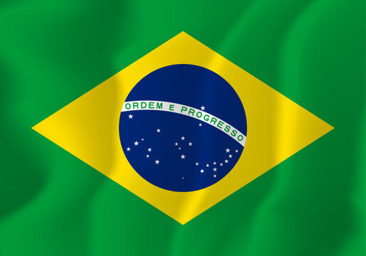 Brazil national flag soft waving background illustration