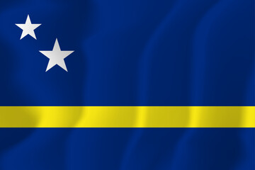 Curacao national flag soft waving background illustration