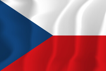 Czech Republic national flag soft waving background illustration