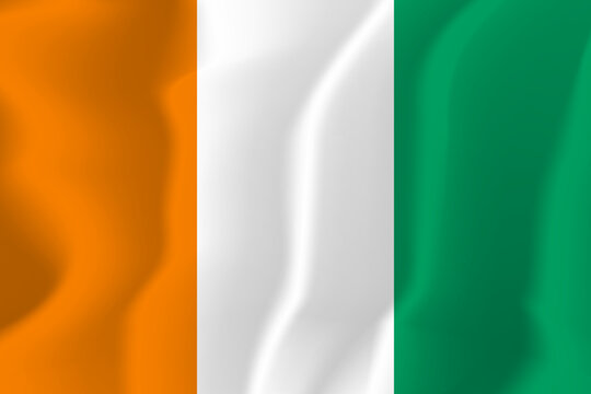 Ivory Coast national flag soft waving background illustration