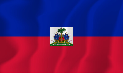 Haiti national flag soft waving background illustration