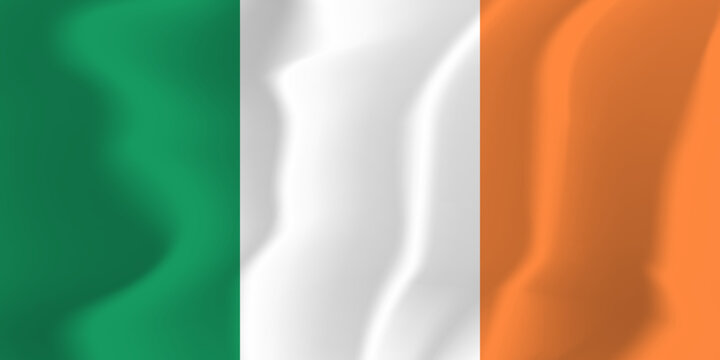 Ireland national flag soft waving background illustration