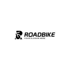 flat lettermark initial R ROADBIKE logo design