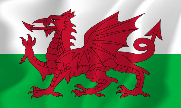 Wales national flag soft waving background illustration