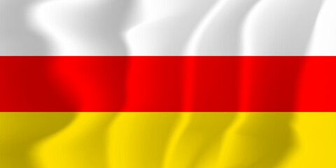South Ossetia national flag soft waving background illustration