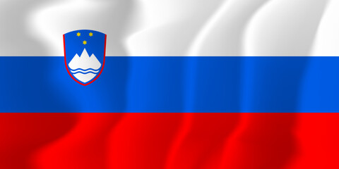 Slovenia national flag soft waving background illustration